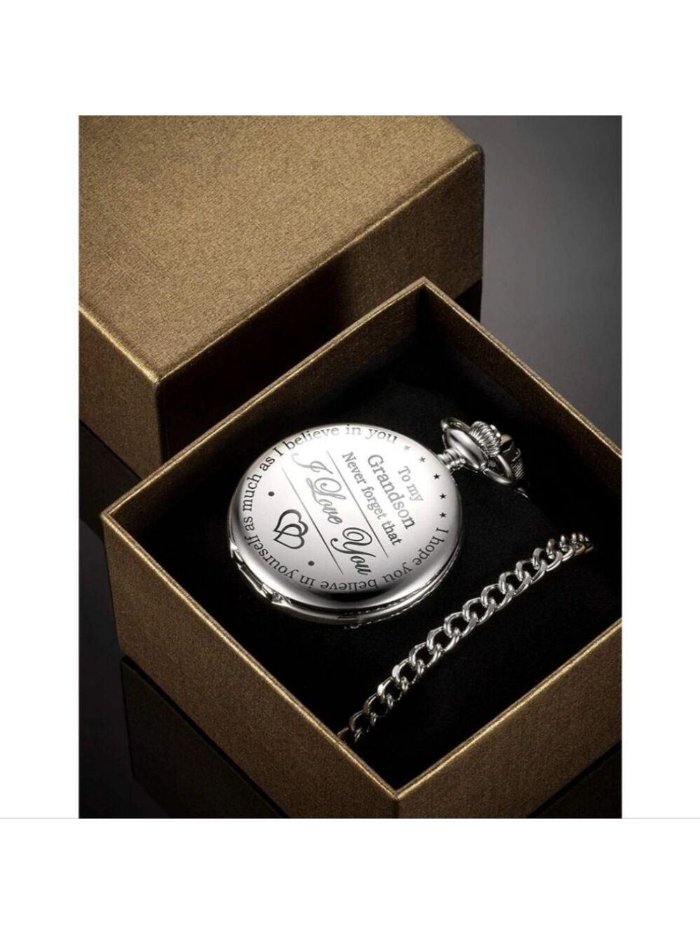 Grandson's Keepsake Pocket Watch by Memory Gift - A Special Expression of Love